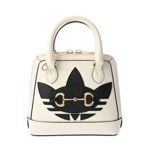 Gucci Horsebit Top Handle Bag White Black Leather Handbag